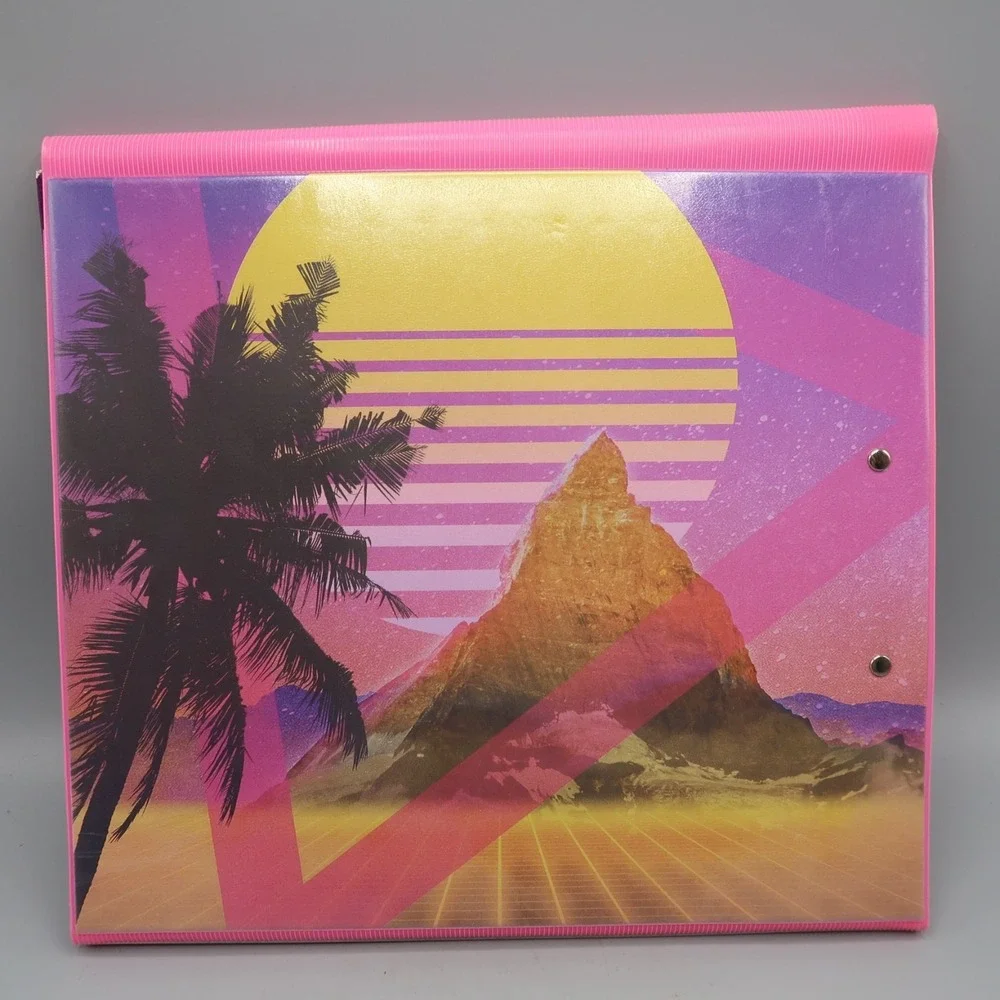 Trapper Keeper Sunset With Palm Trees MEAD 2020 With Folders 80s RETRO Vintage